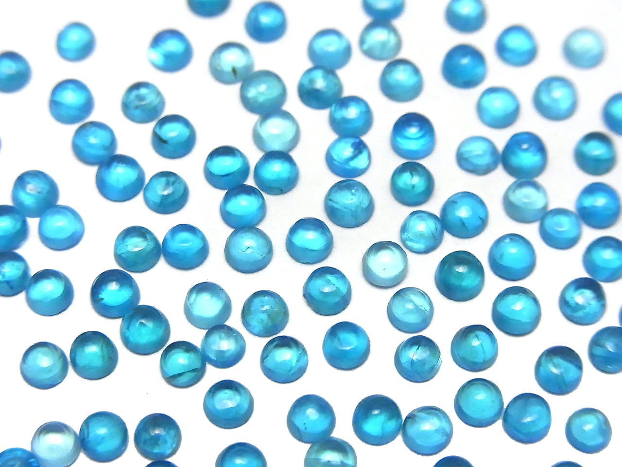 High Quality Neon Blue Apatite AA++ Round Cabochon 3x3mm 5pcs