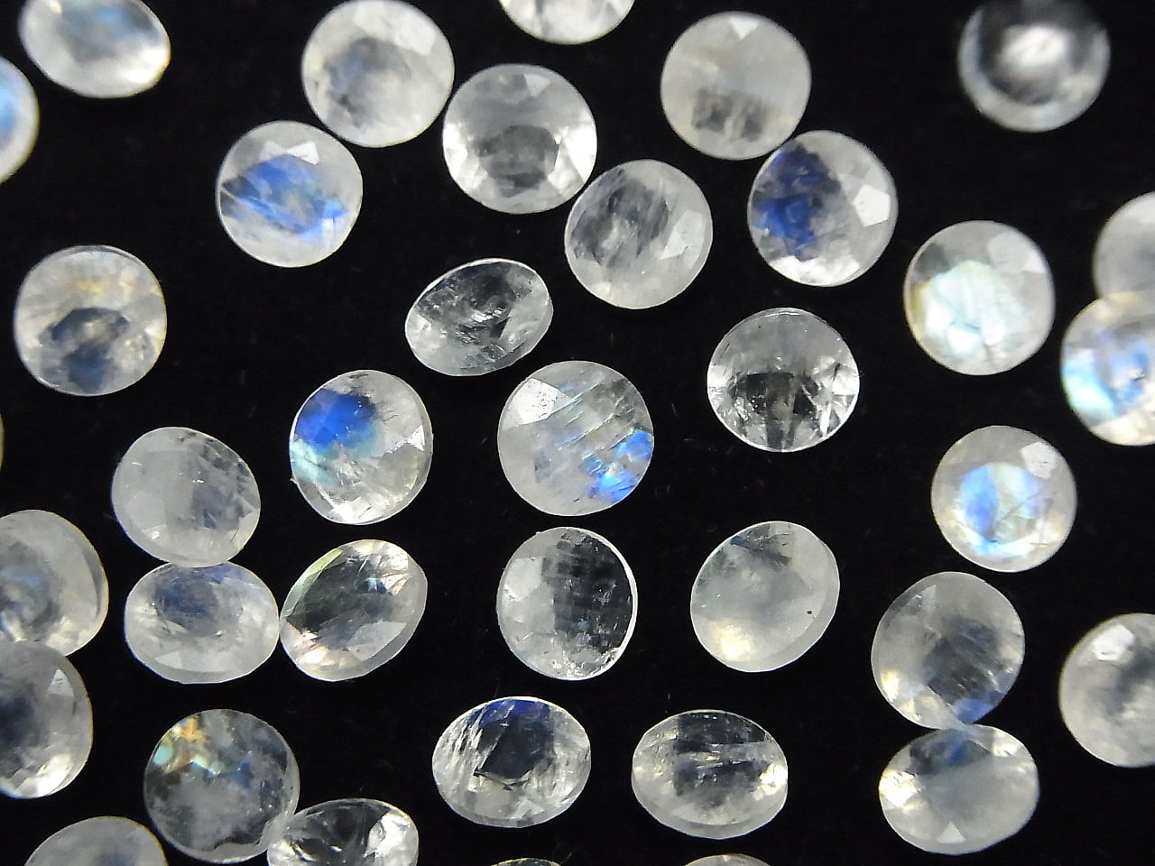 Rainbow Moonstone AA++ Loose stone Round Faceted 6x6mm 5pcs