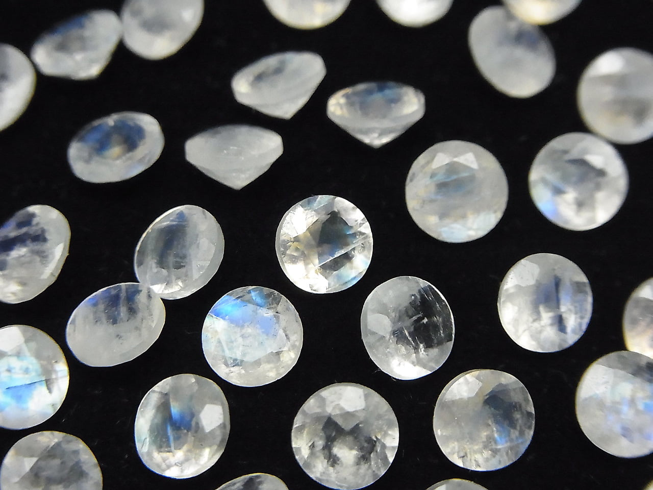 Rainbow Moonstone AA++ Loose stone Round Faceted 6x6mm 5pcs