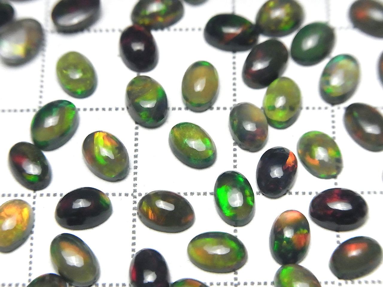 High Quality Black Opal AAA Oval Cabochon 6x4mm 5pcs