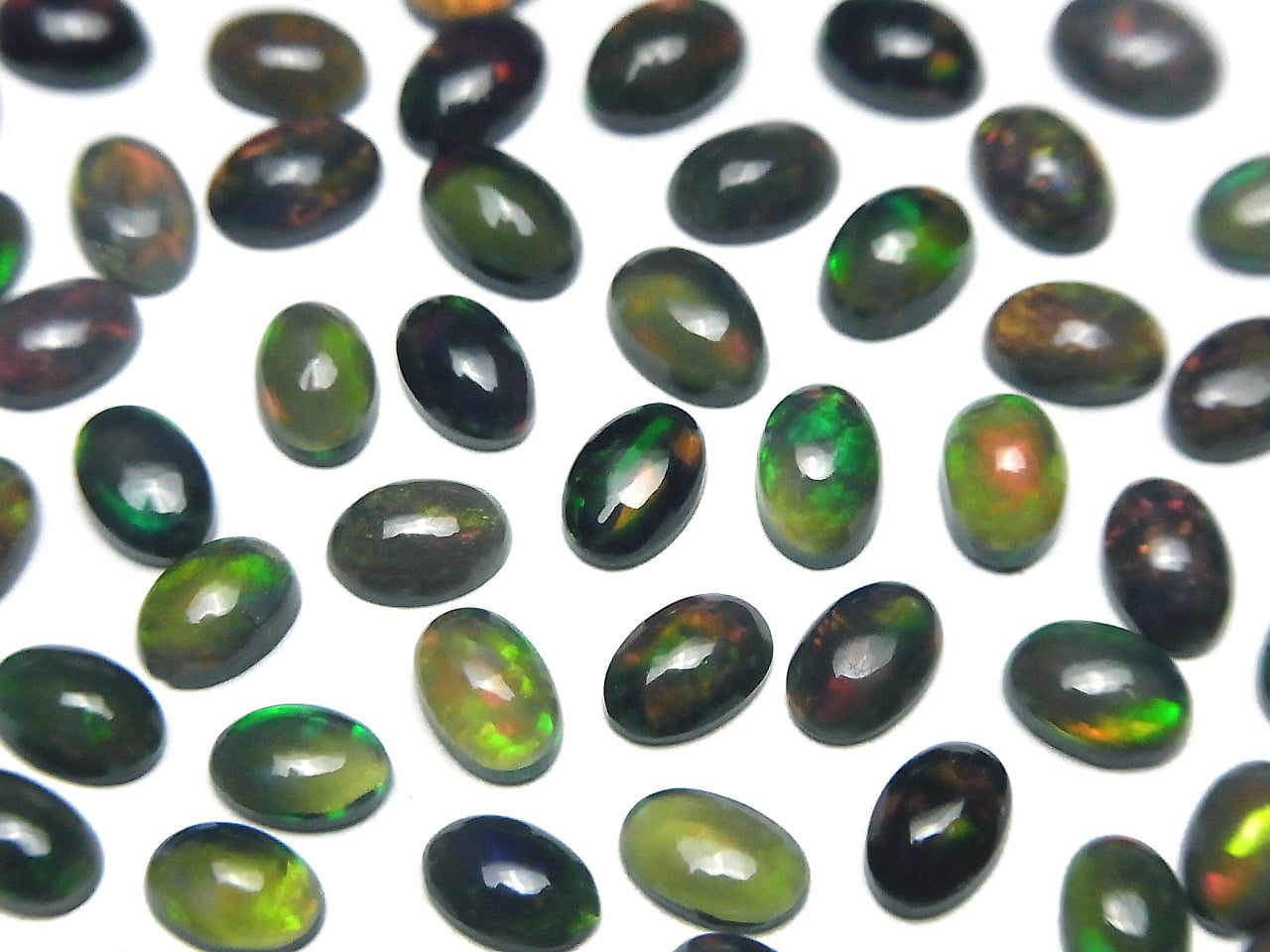 High Quality Black Opal AAA Oval Cabochon 6x4mm 5pcs