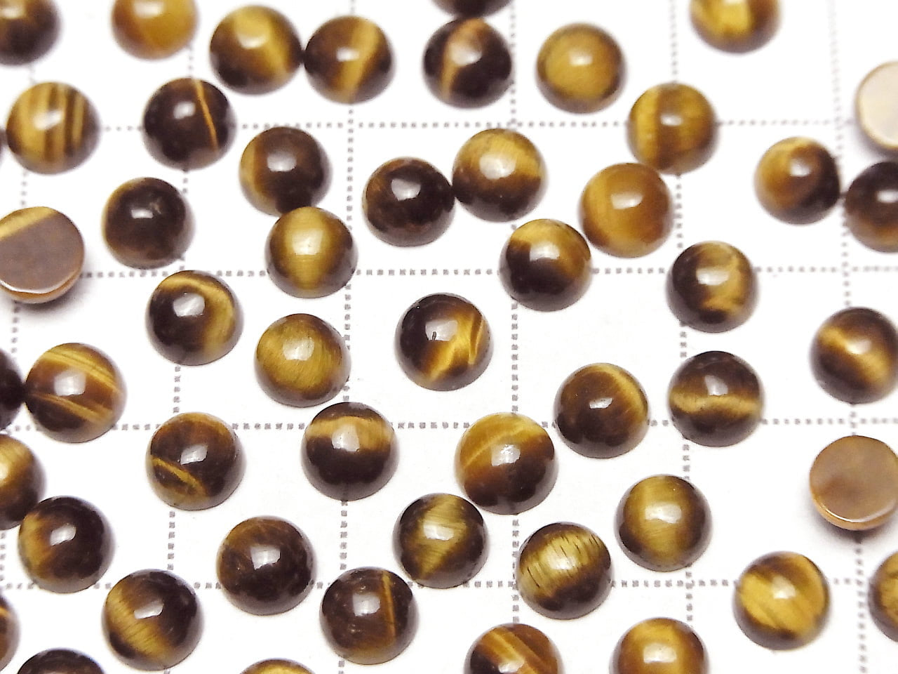 Yellow Tiger's Eye AA++ Round Cabochon 6x6mm 4pcs
