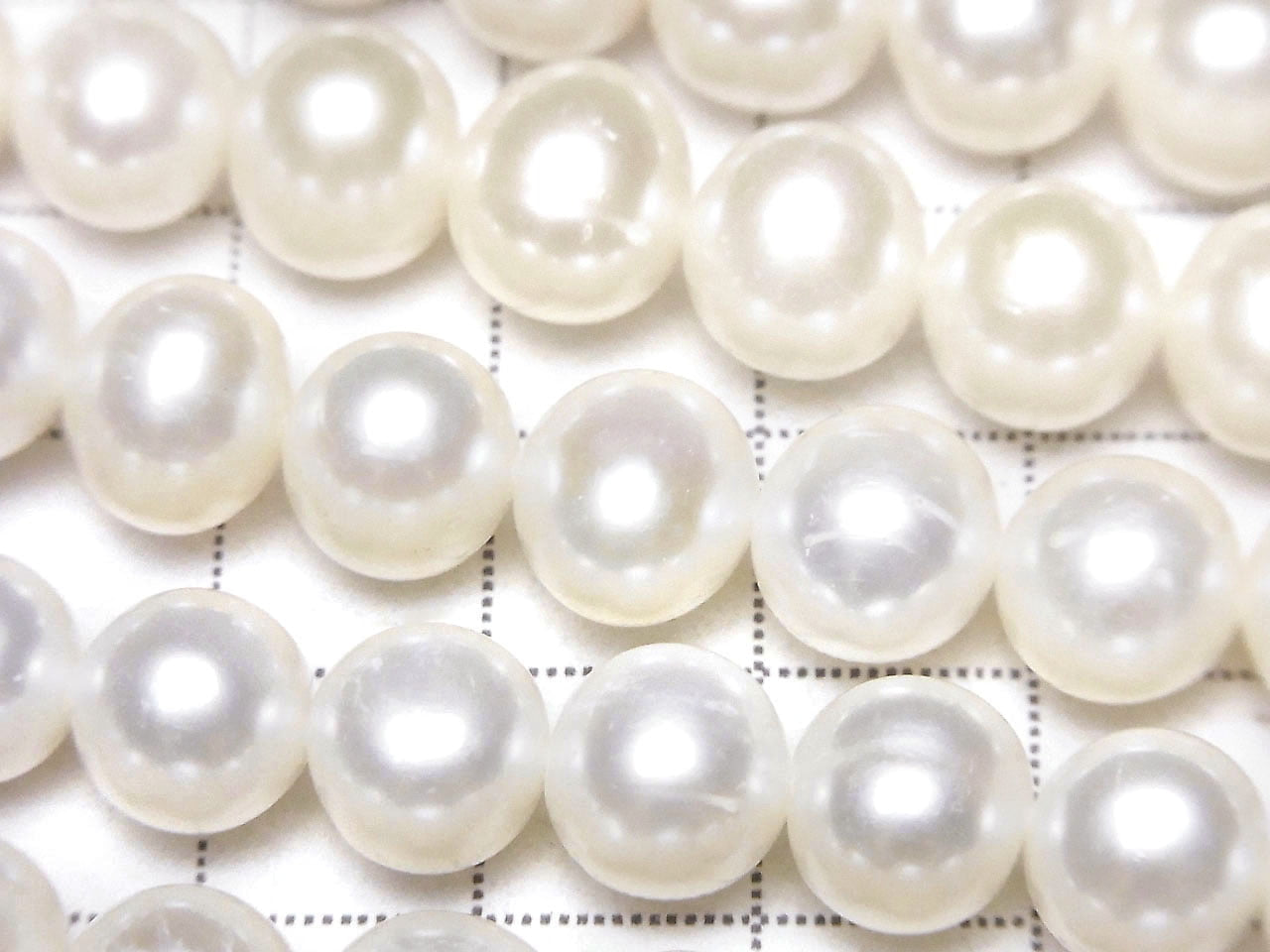 Fresh Water Pearl AAA- Semi Round-Potato 9-10mm White half or 1strand beads (aprx.15inch/38cm)