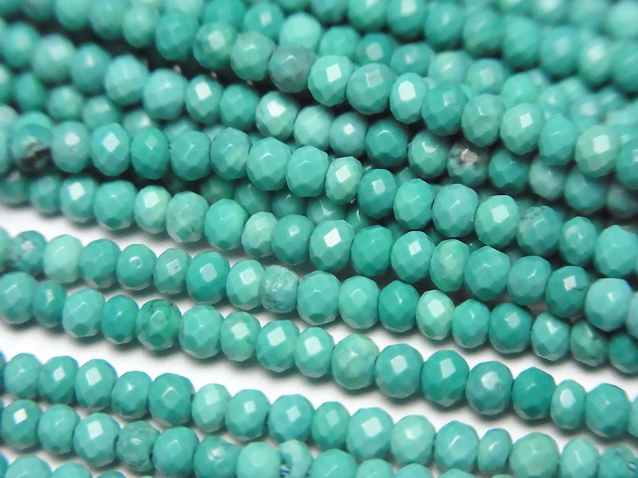 High Quality! Magnesite Turquoise Faceted Button Rondelle 2.5x2.5x1.5mm [Green] 1strand beads (aprx.15inch/36cm)