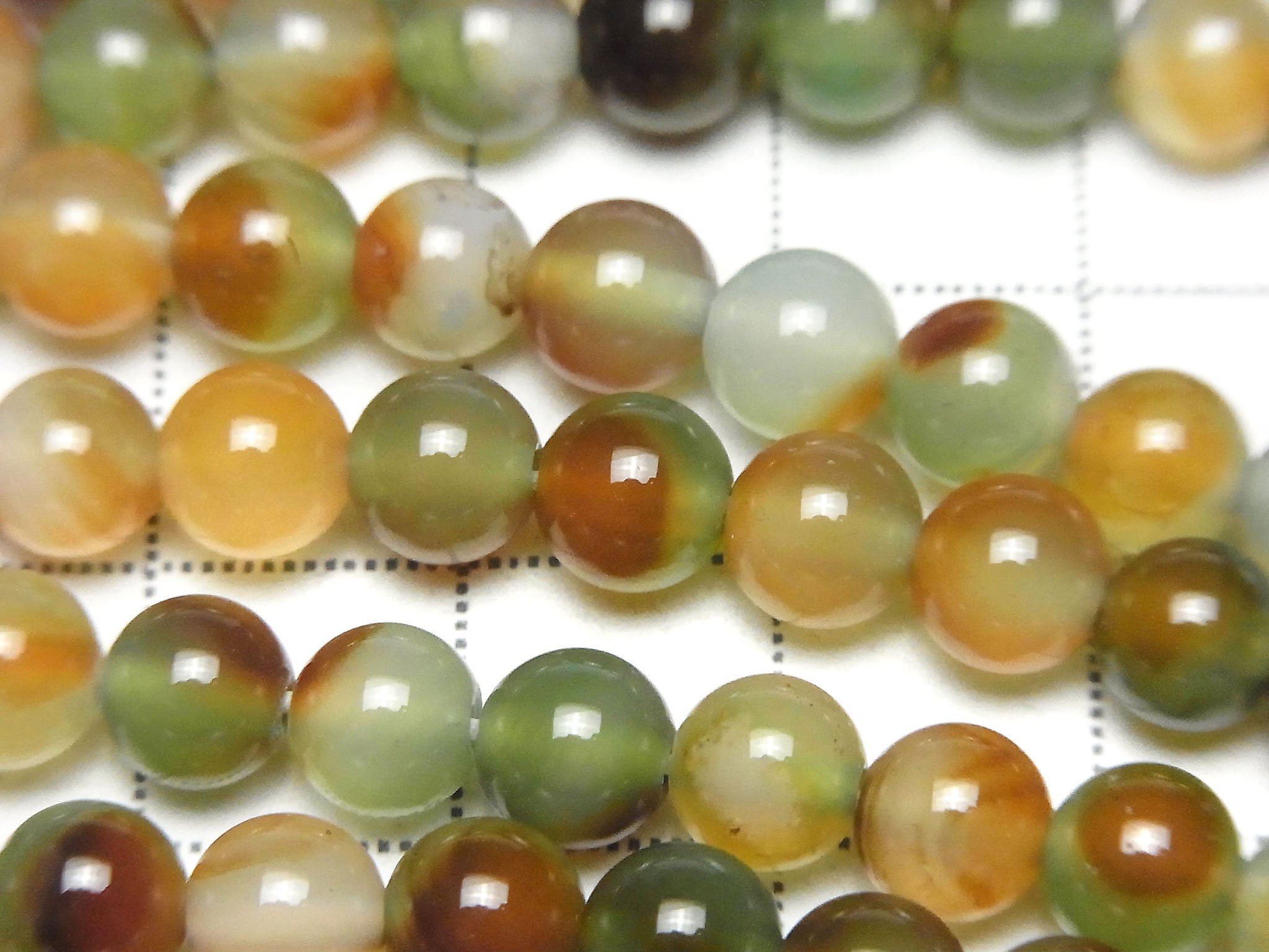 Green x Red color Chalcedony Round 6mm 1strand beads (aprx.15inch/36cm)