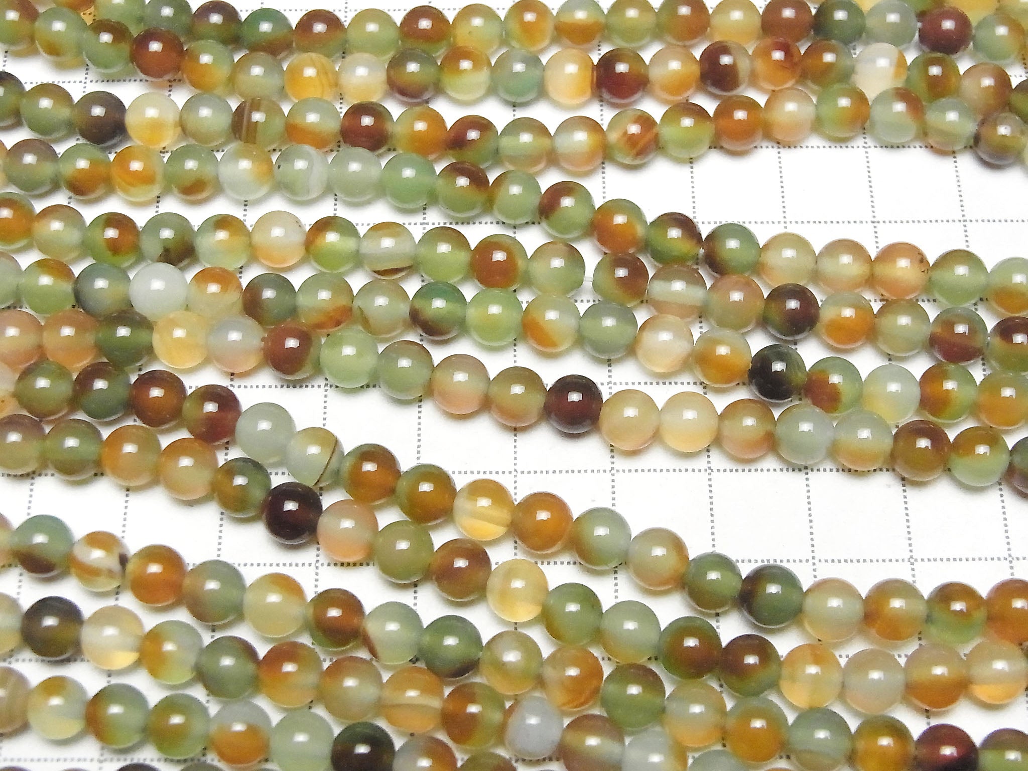 Green x Red color Chalcedony Round 6mm 1strand beads (aprx.15inch/36cm)