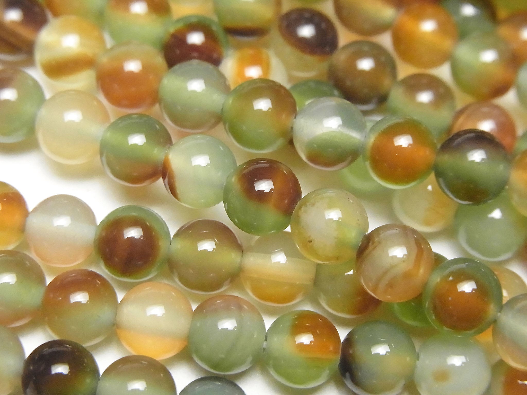 Green x Red color Chalcedony Round 6mm 1strand beads (aprx.15inch/36cm)