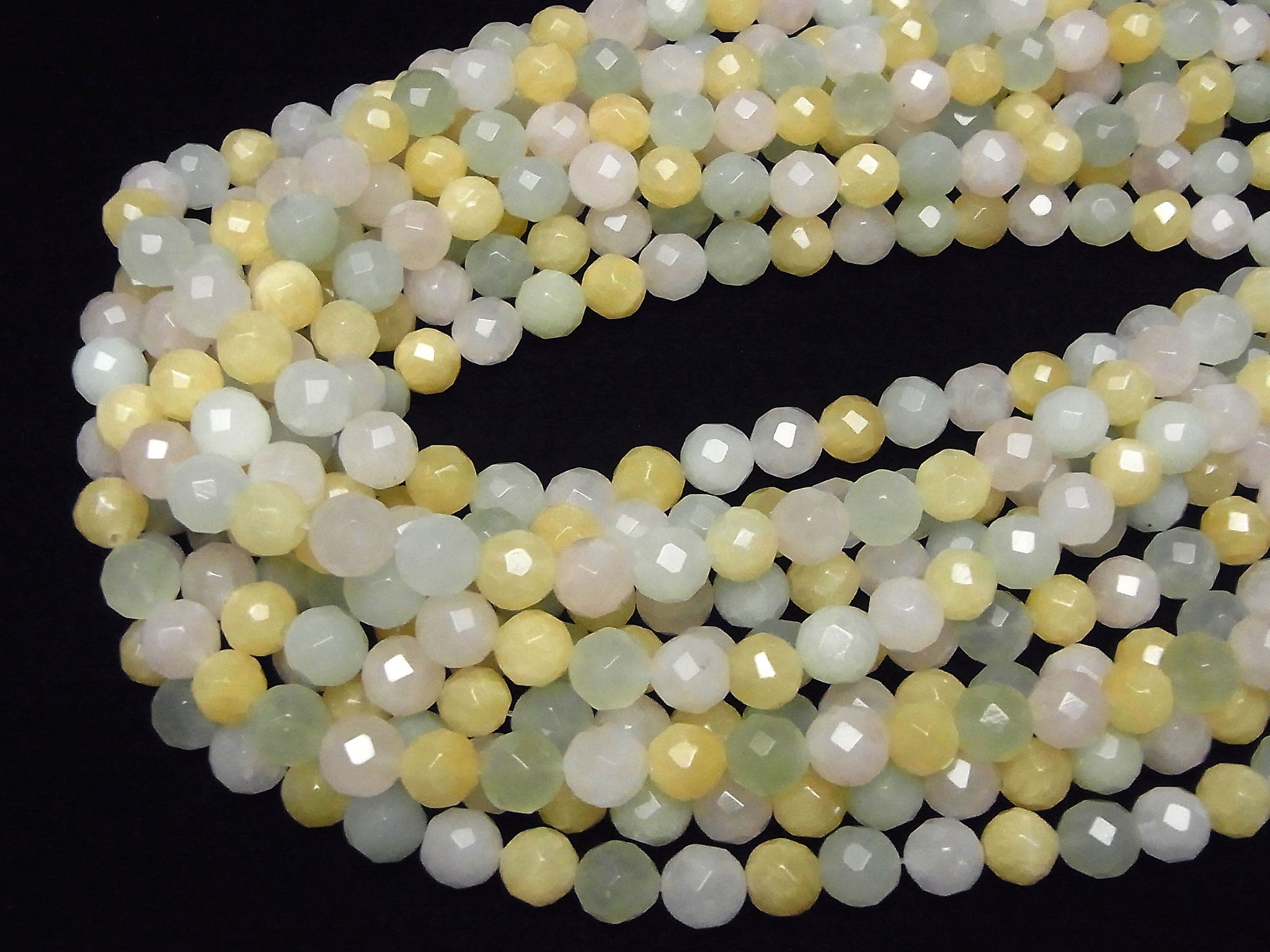 Mixed Stone 64Faceted Round 10mm half or 1strand beads (aprx.15inch/38cm)