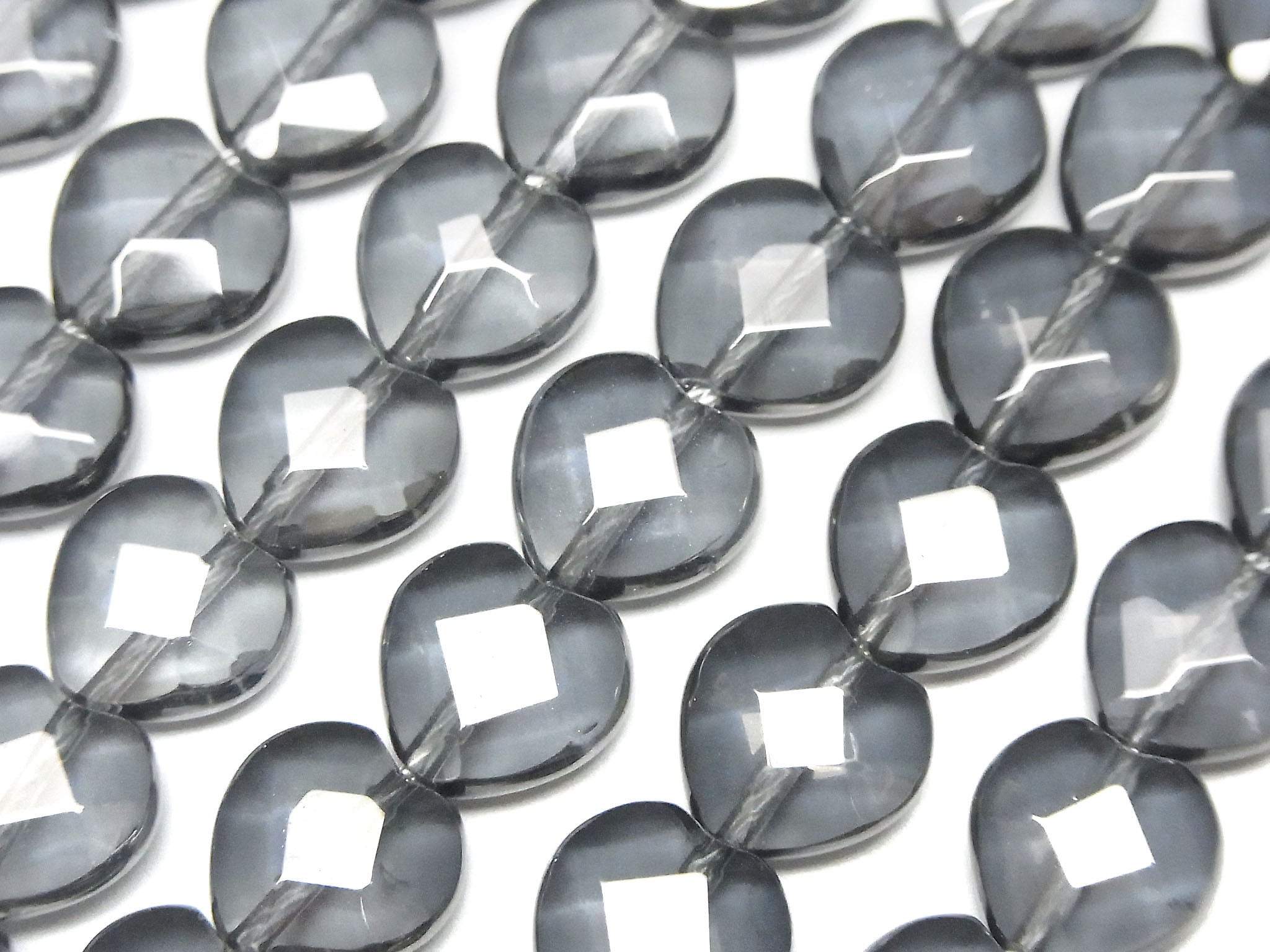 Silver flash Crystal Quartz Heart cut 12x12x5 half or 1strand beads (aprx.15inch / 36cm)