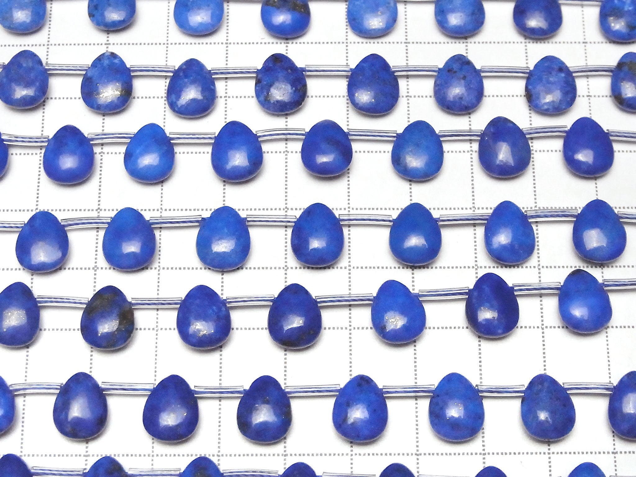 青金石 AA++ 梨形 (光滑) 10x8x4mm 半串珠或一串珠 (12顆)