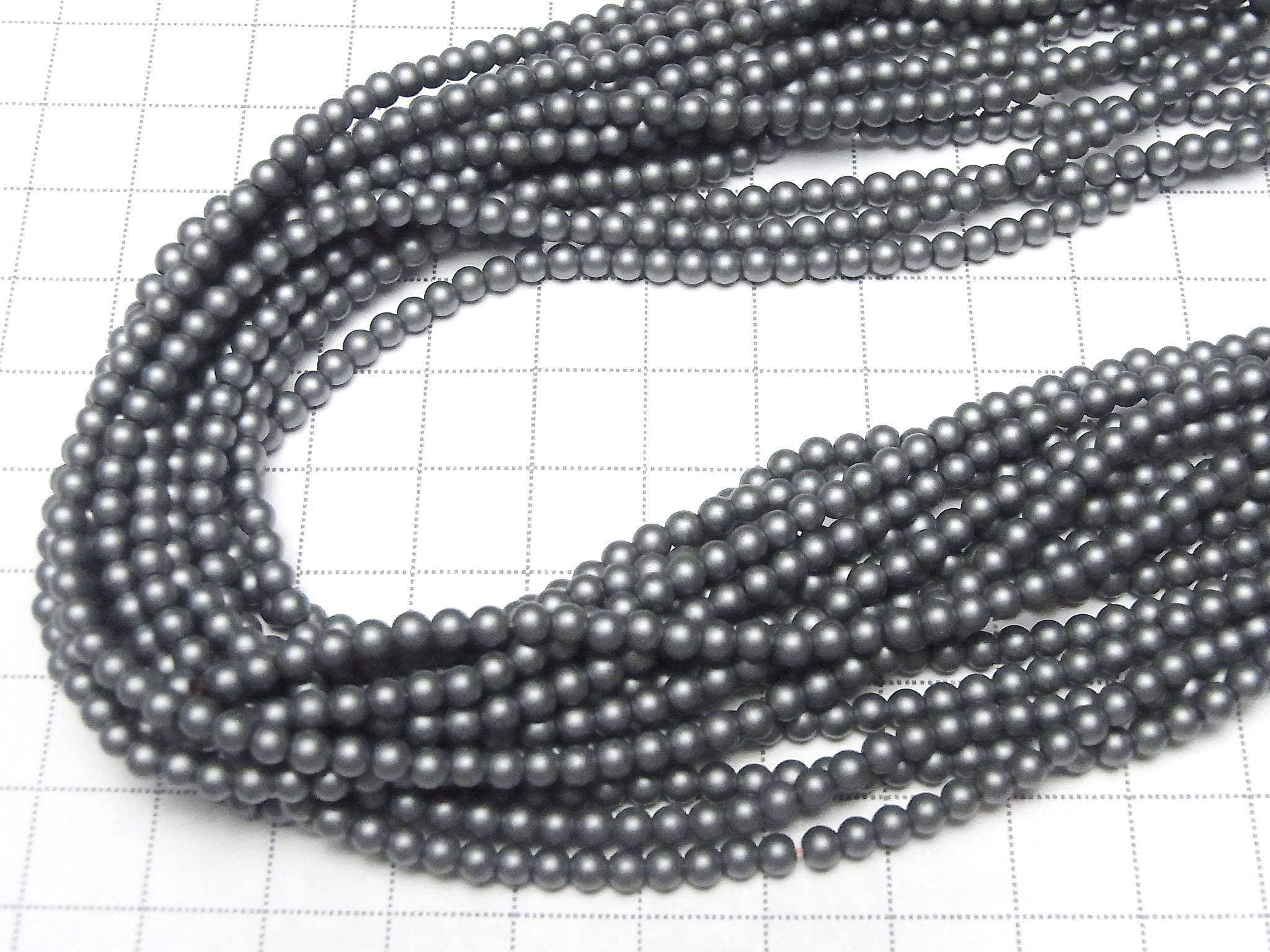 1strand $1.79! Frost Hematite Round 3mm 1strand beads (aprx.15inch / 38cm)