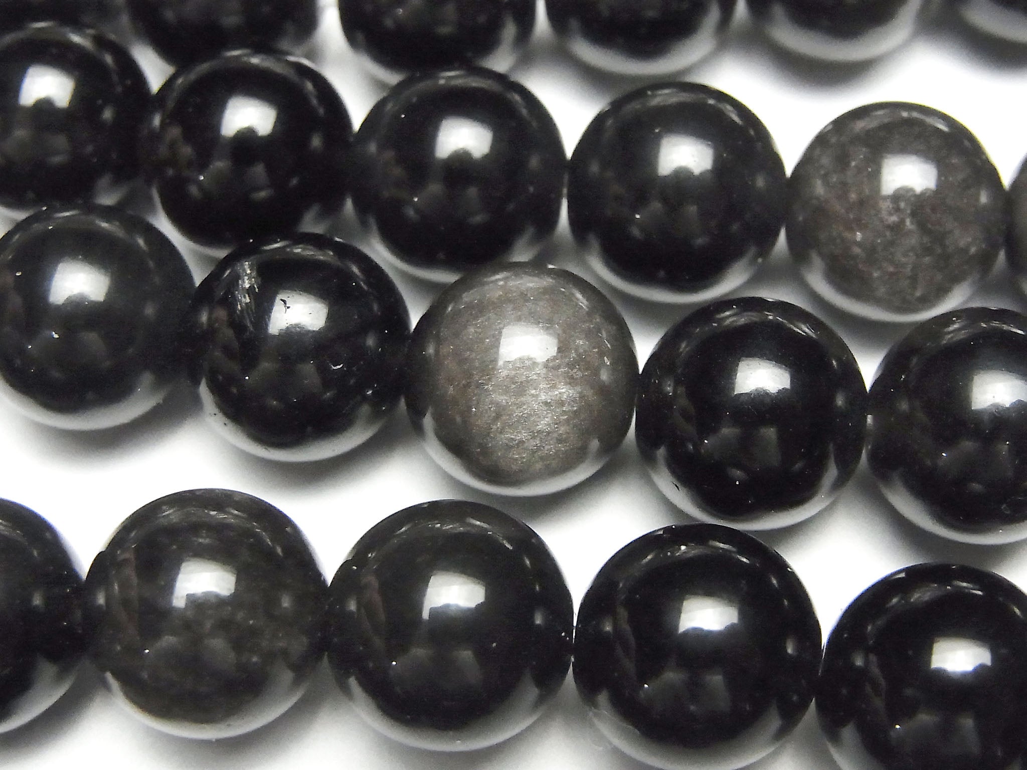 1strand $7.79! Silver Sheen Obsidian AAA Round 12mm 1strand beads (aprx.15inch / 36cm)