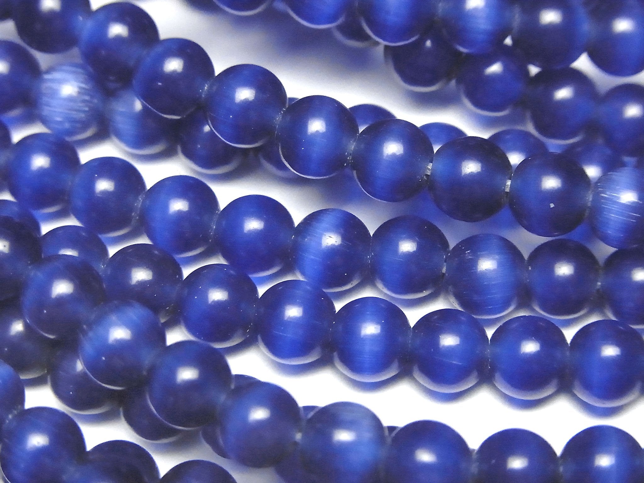 Navy color Cat's Eye Round 6mm 1strand beads (aprx.14inch/34cm)