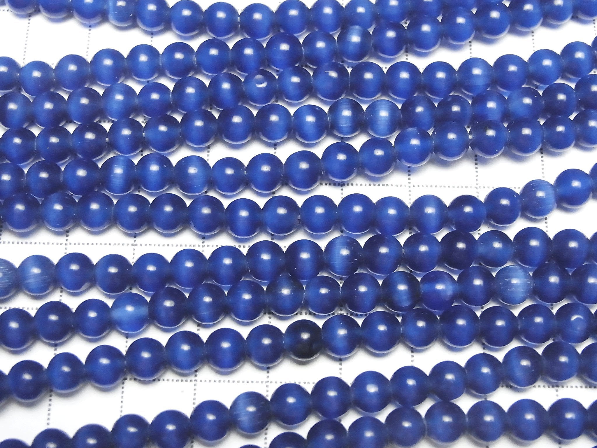Navy color Cat's Eye Round 6mm 1strand beads (aprx.14inch/34cm)