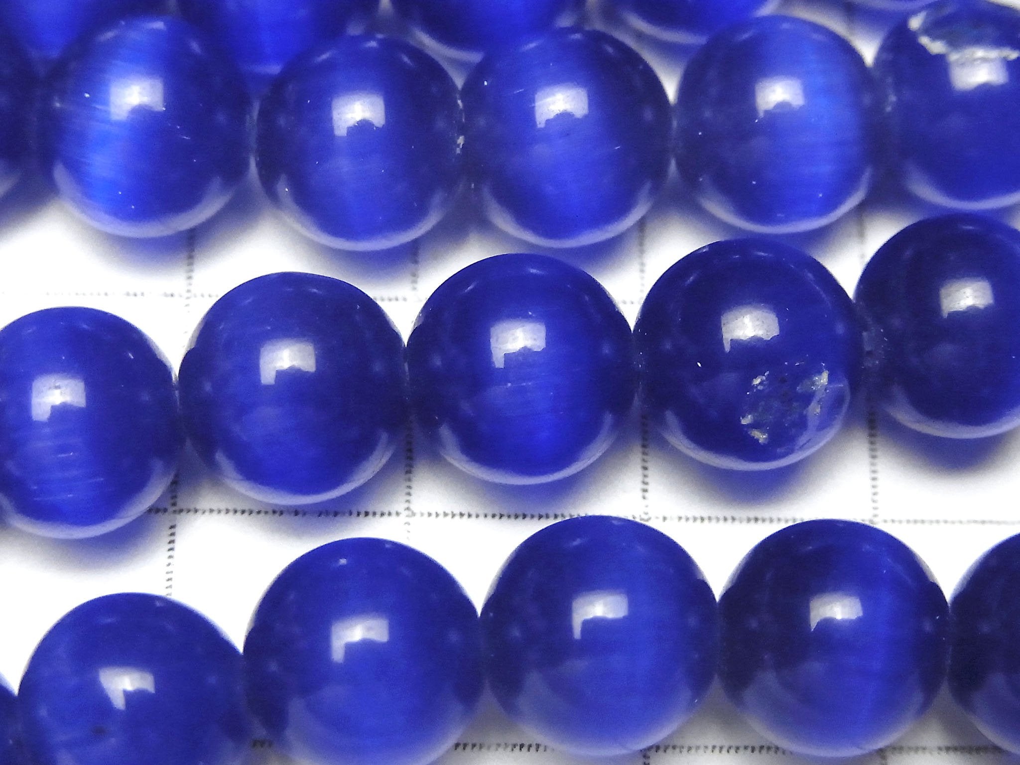 Dark blue color Cat's Eye Round 10mm 1strand beads (aprx.15inch/36cm)