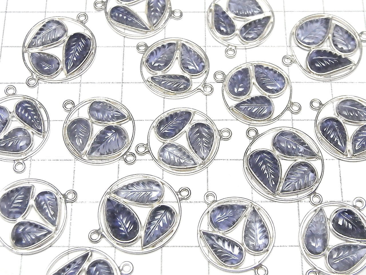 Cordiérite de haute qualité AAA sertie en feuille 13-18 mm des deux côtés 1 pièce 6,79 $