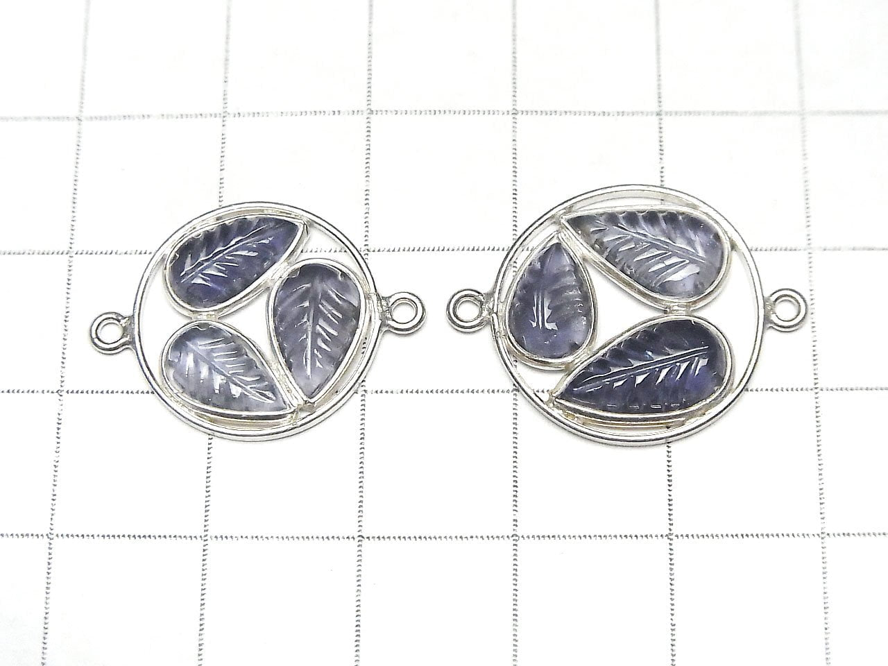 High Quality Iolite AAA Bezel Setting Leaf motif 13-18 mm Both Side 1pc $6.79