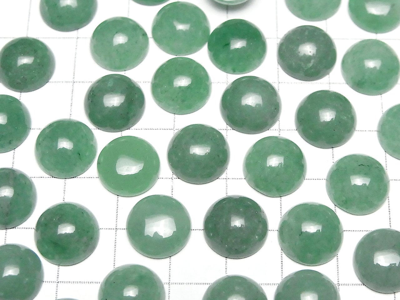 Grüner Aventurin runder Cabochon 12 x 12 mm 2 Stück