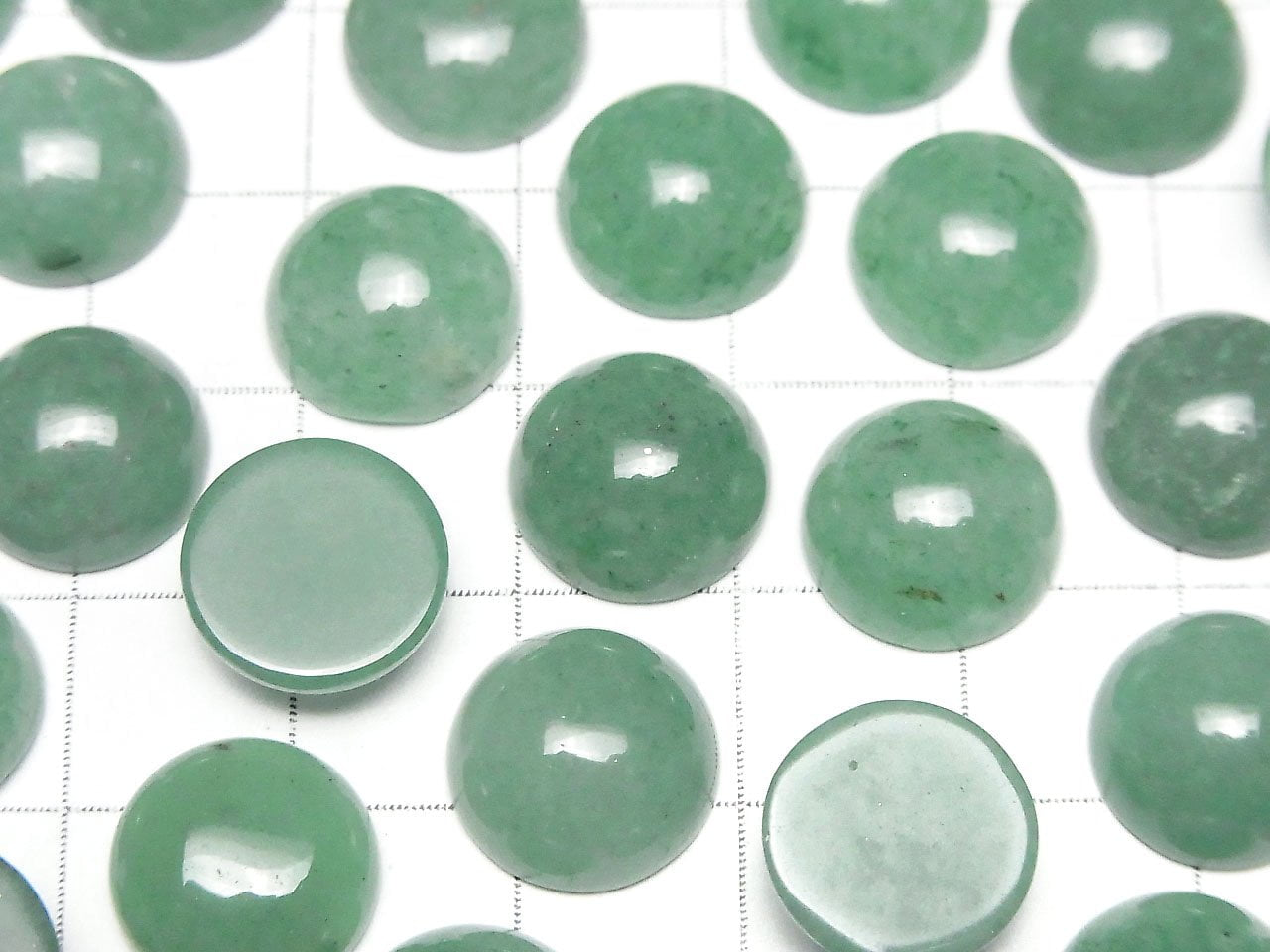 Grüner Aventurin runder Cabochon 12 x 12 mm 2 Stück