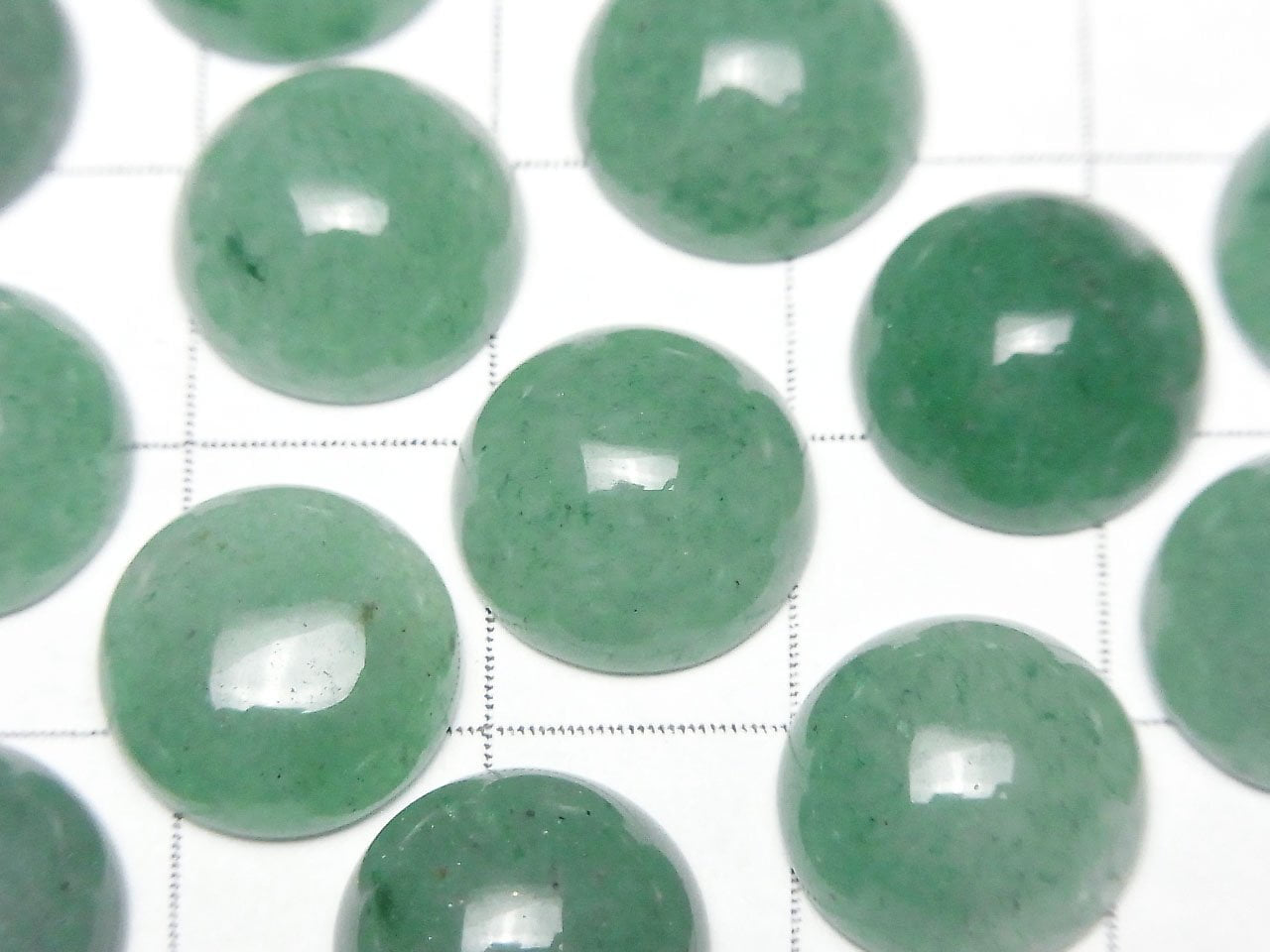 Grüner Aventurin runder Cabochon 12 x 12 mm 2 Stück
