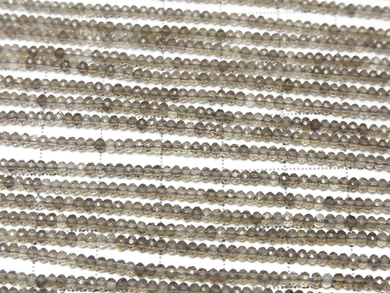 Haute qualité ! Quartz fumé AAA à facettes, bouton rondelle 2x2x1,5mm, 1 fil de perles (environ 15 pouces/38cm)