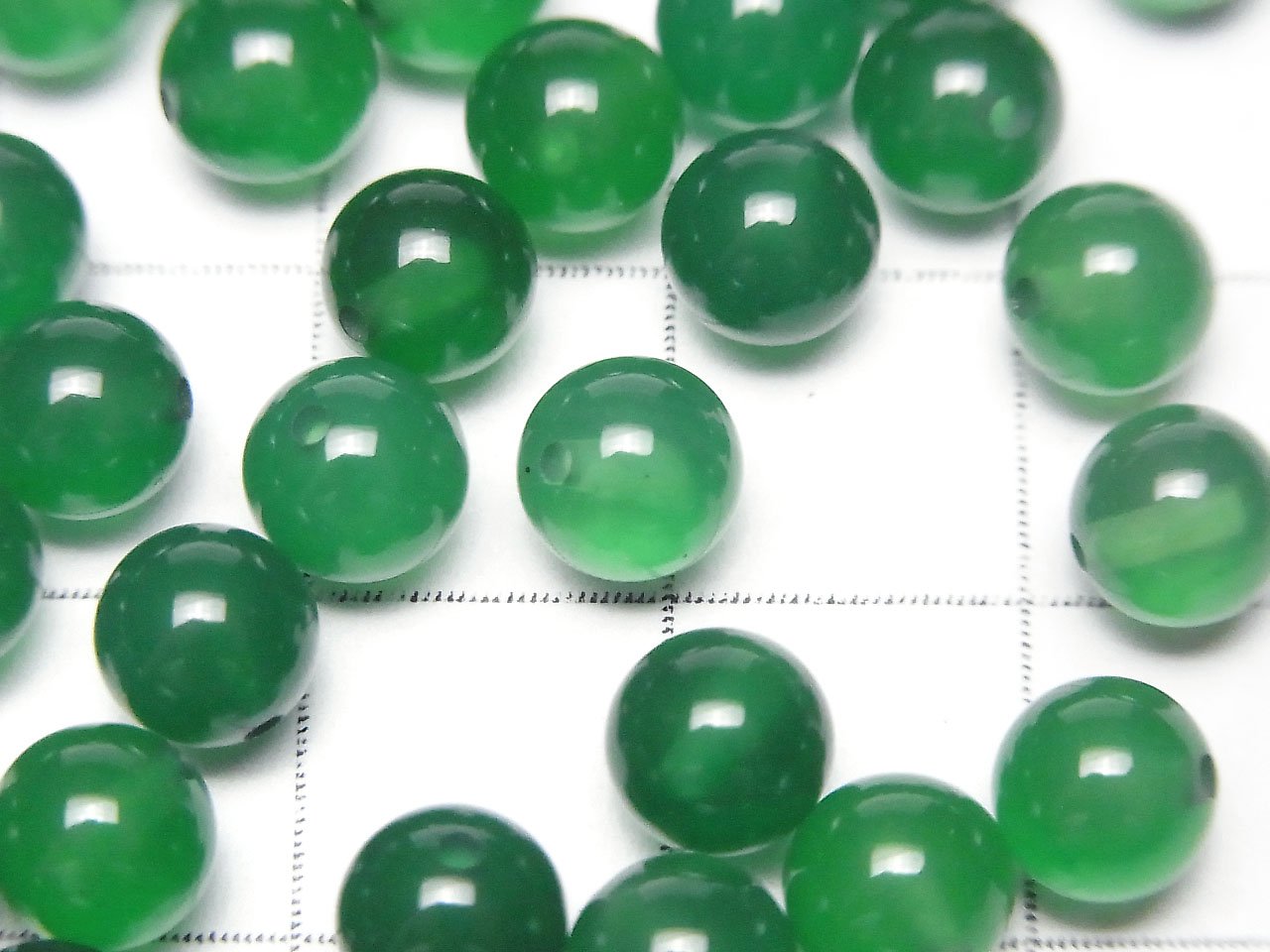 Onyx Vert AAA Demi-percé Rond 6mm 10 pièces