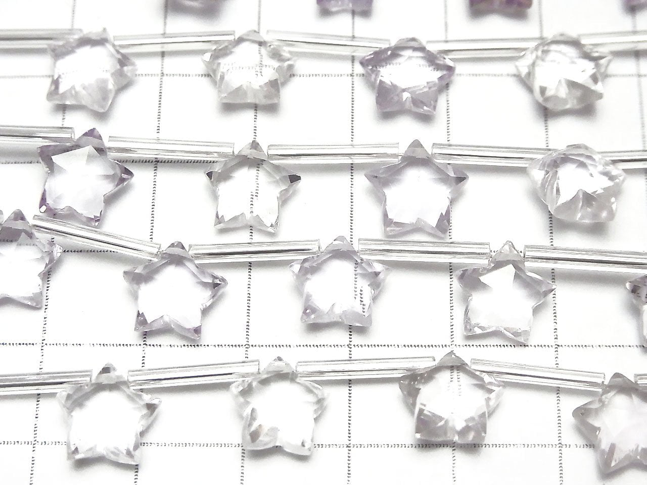 高品質紫水晶 AAA 刻面星形 10x10mm 1串珠子（8顆）