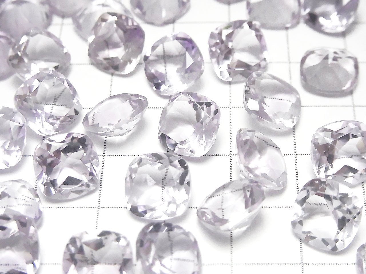 Améthyste de haute qualité AAA Pierre précieuse carrée à facettes 10x10mm 3 pièces