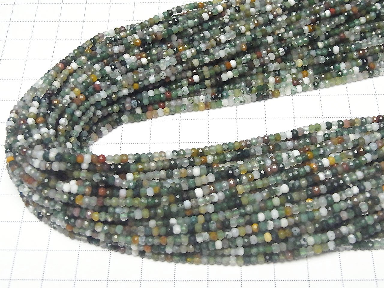Haute qualité ! Perles rondelles facettées en pierre de sang, bouton 3x3x2.5mm, 1 fil (environ 15 pouces/36 cm)