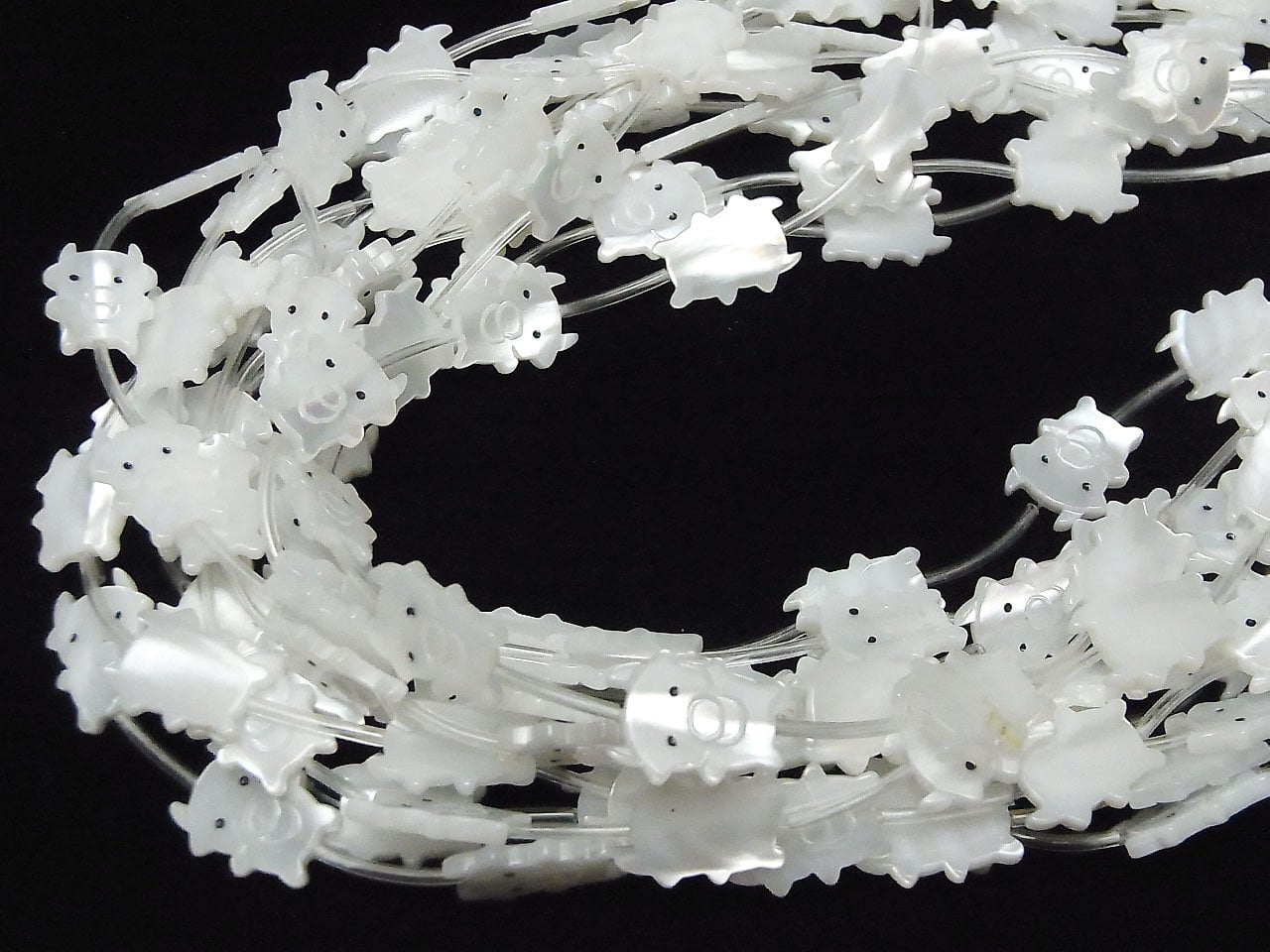 1 fil 7,79 $ ! Nacre MOP AAA de haute qualité, forme de bœuf n°2, blanc, 1 fil de perles (environ 14 pièces)