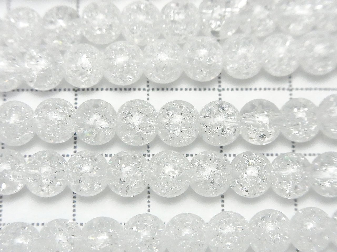 Cracked Crystal Quartz (Smelted Quartz) Round 6mm 1strand beads (aprx.15inch/36cm)