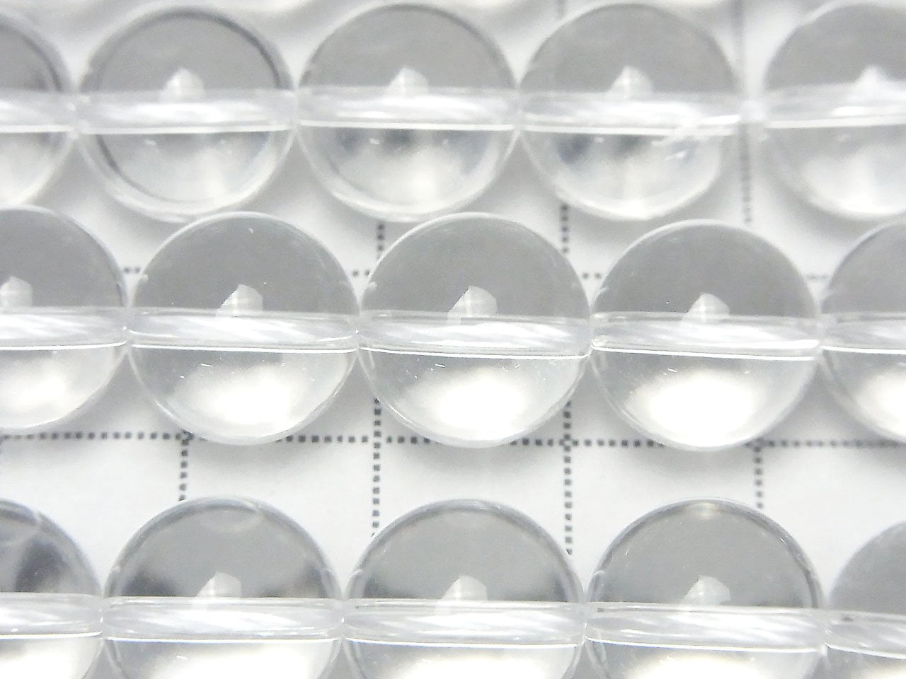 Quartz Cristal (Quartz Synthétique) AAA Rond 12mm en demi ou 1 fil de perles (environ 15 pouces/36 cm)