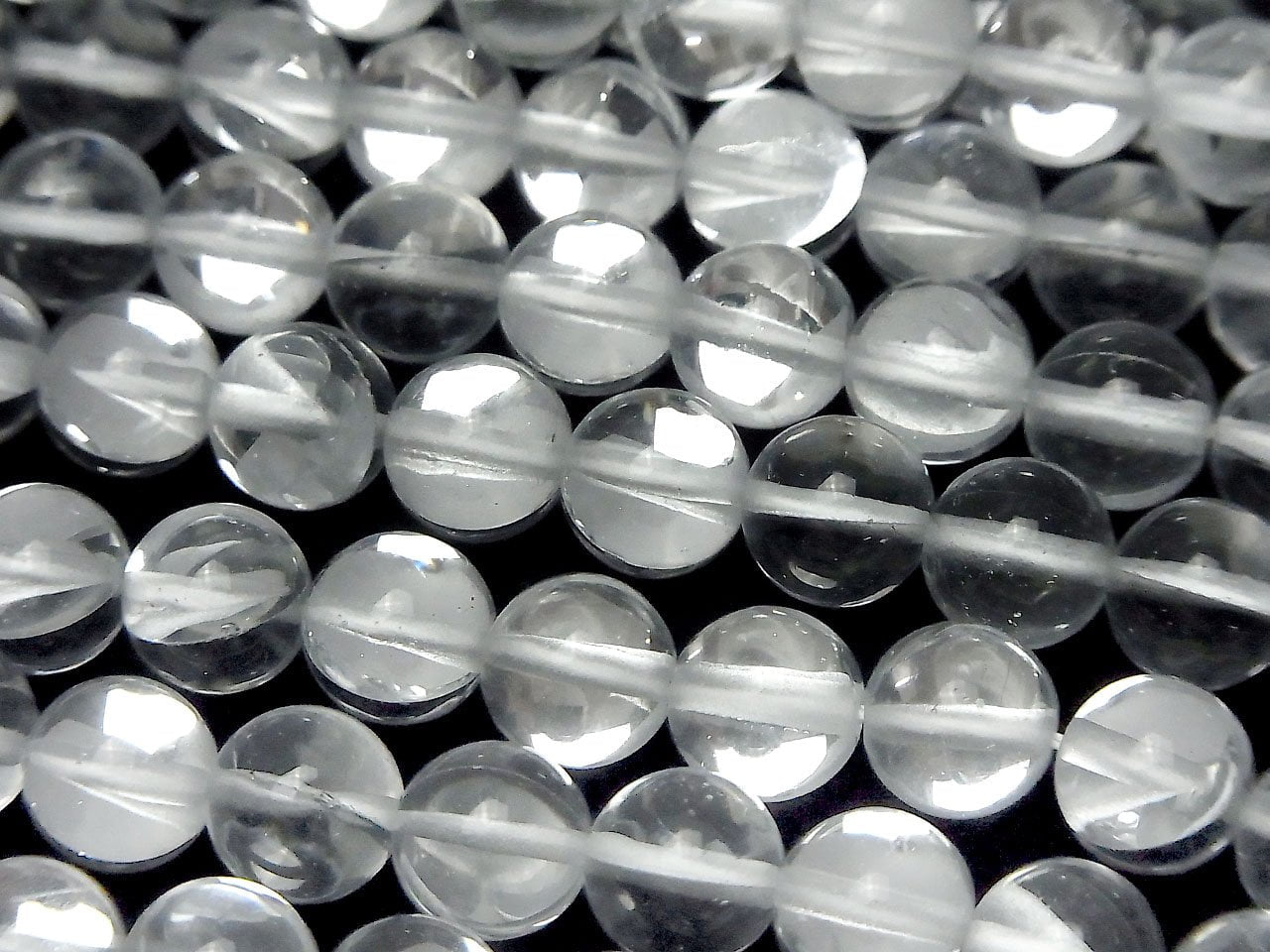 Silver Luna Flash Round 8mm 1strand beads (aprx.14inch/35cm)