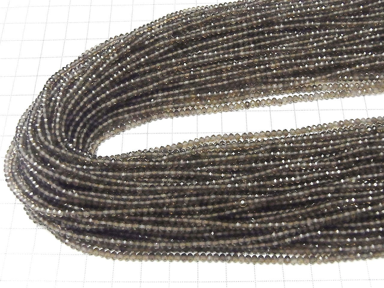 Haute Qualité ! Quartz Fumé AAA Rondelles Boutons Facettées 3x3x2mm 1 fil de perles (env. 15 pouces/37cm)