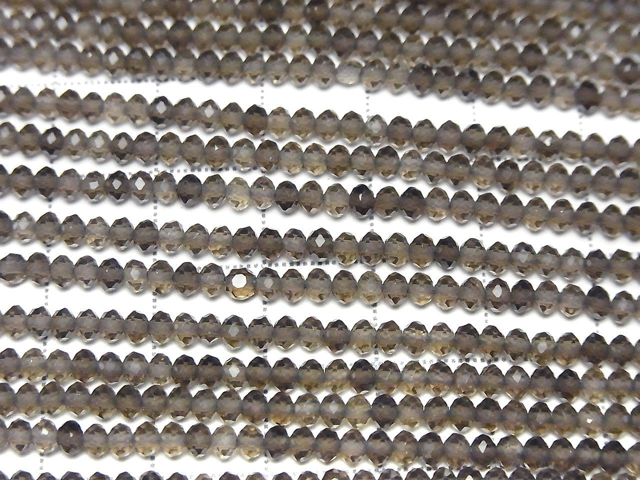 Haute Qualité ! Quartz Fumé AAA Rondelles Boutons Facettées 3x3x2mm 1 fil de perles (env. 15 pouces/37cm)