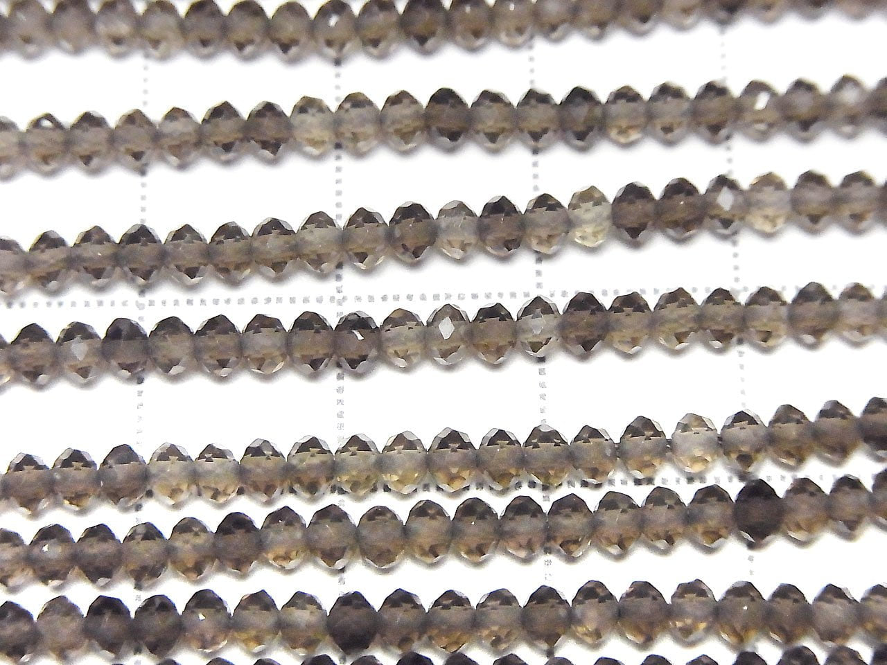 Haute Qualité ! Quartz Fumé AAA Rondelles Boutons Facettées 3x3x2mm 1 fil de perles (env. 15 pouces/37cm)
