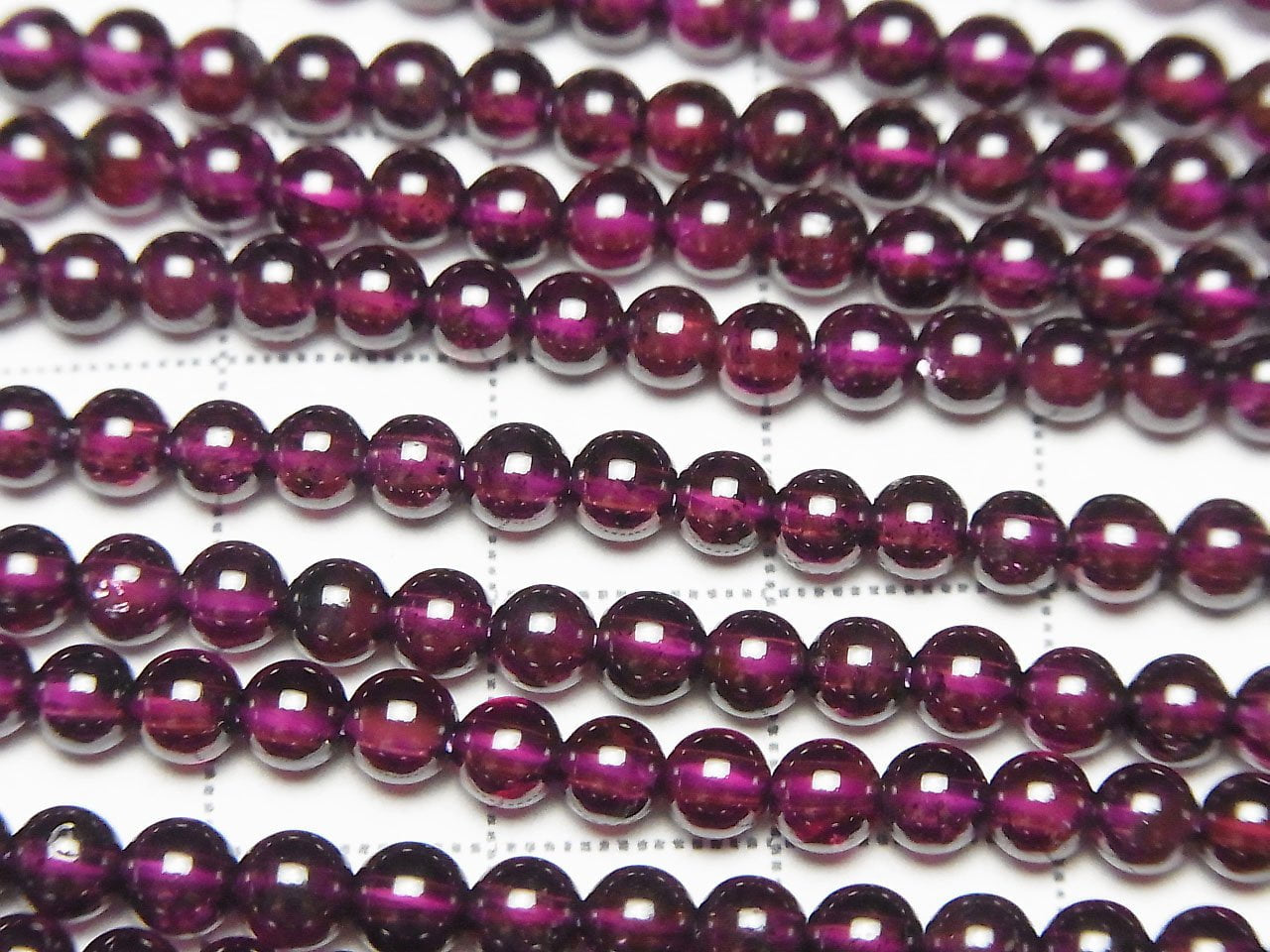 Grenat Indien AAA Rond 4mm 1 fil perles (env. 15inch/37cm)