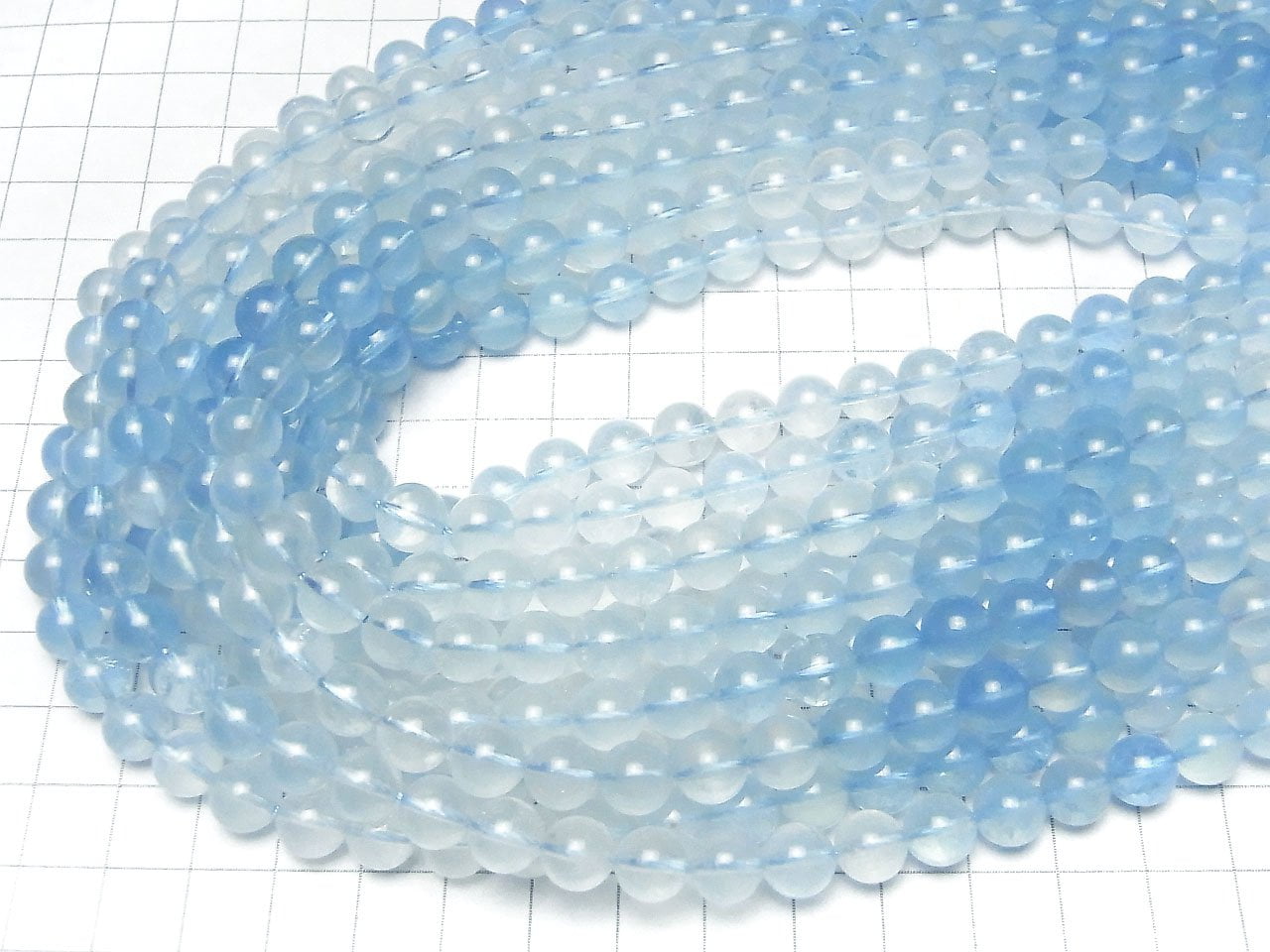 Aigue-marine AAA - Rondes 8mm 1 fil perles (environ 15 pouces/37 cm)