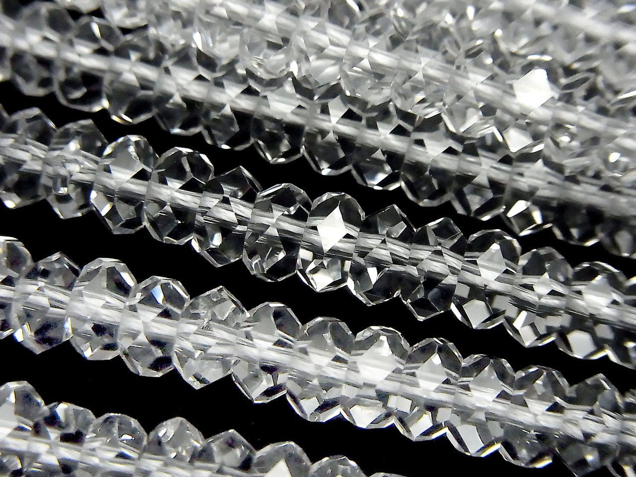 水晶石英 AAA 切面鈕扣圓珠 6x6x3mm 半串或一串珠子 (約15英吋/37公分)