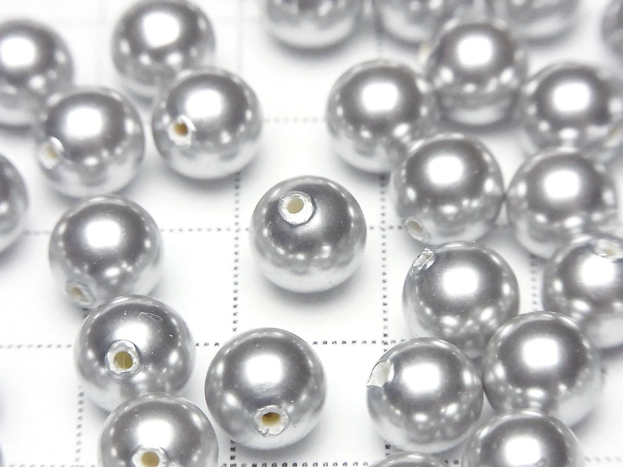 貝珠 半孔 圓形 8mm 20個