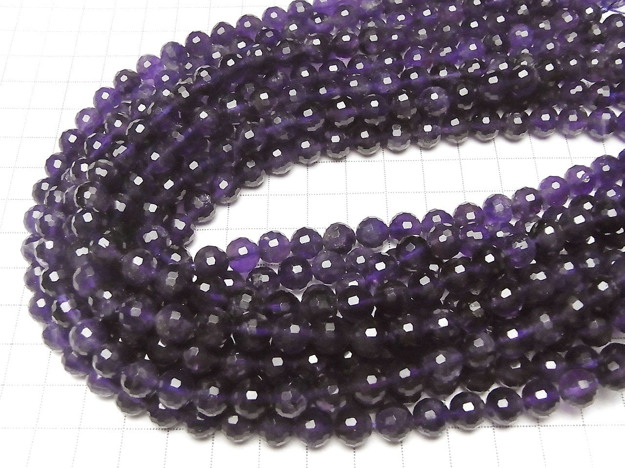 High Quality! Amethyst AA+ 128Faceted Round 8mm half or 1strand beads (aprx.15inch / 36cm)