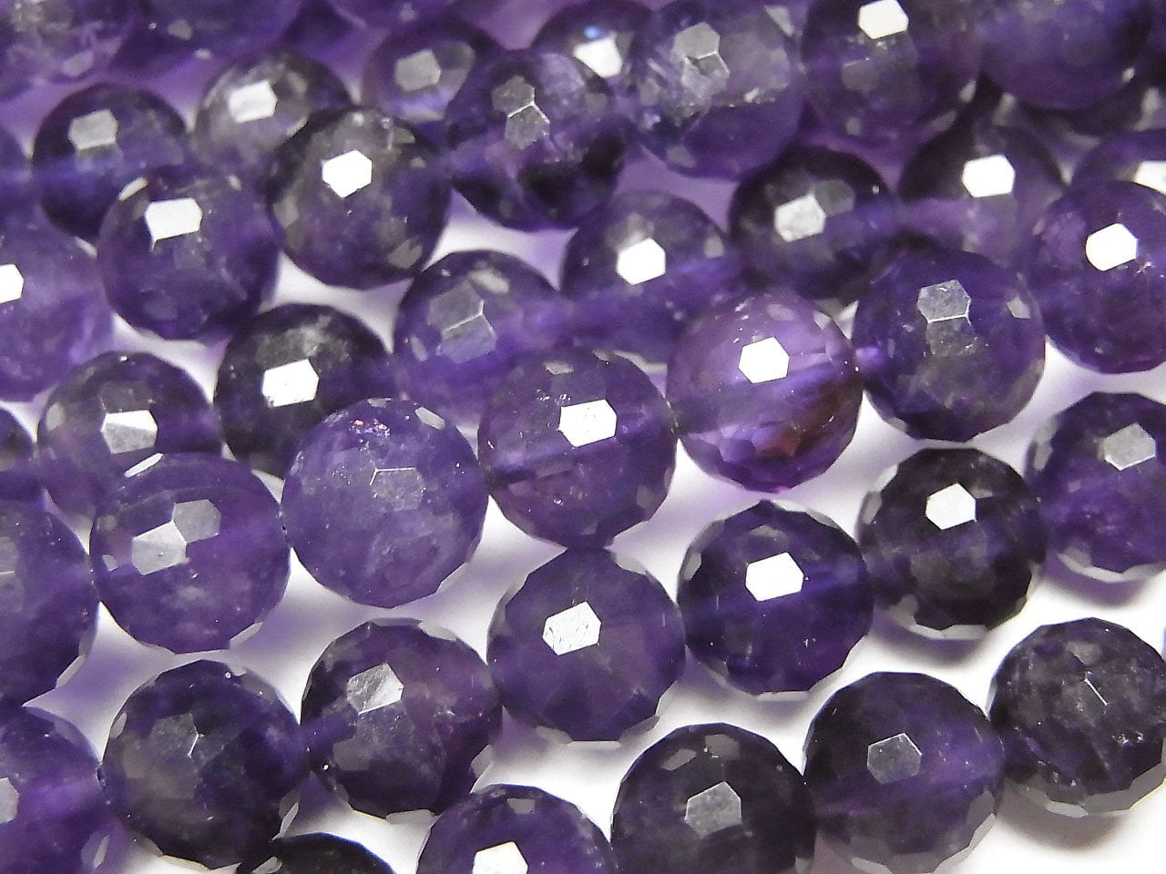 High Quality! Amethyst AA+ 128Faceted Round 8mm half or 1strand beads (aprx.15inch / 36cm)