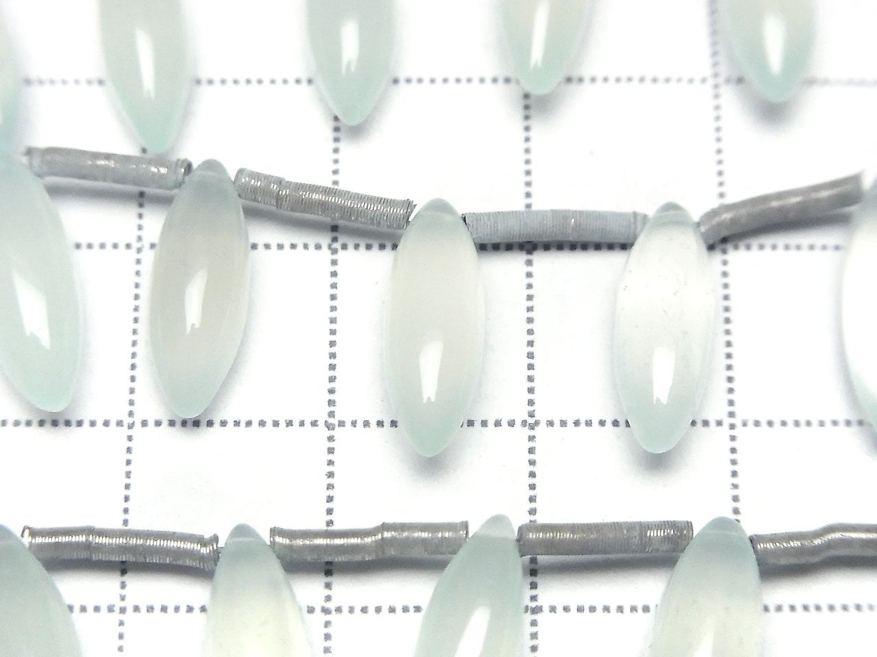 High Quality Sea Blue Chalcedony AAA Marquise Rice (Smooth) 15x5x5mm 1strand beads (10pcs)