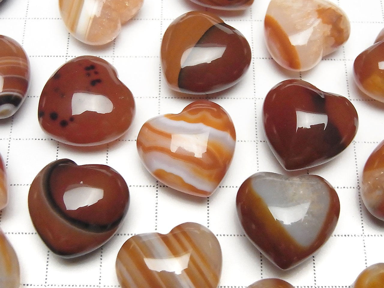 Carnelian, Sardonyx Undrilled Heart 19x20mm 2pcs