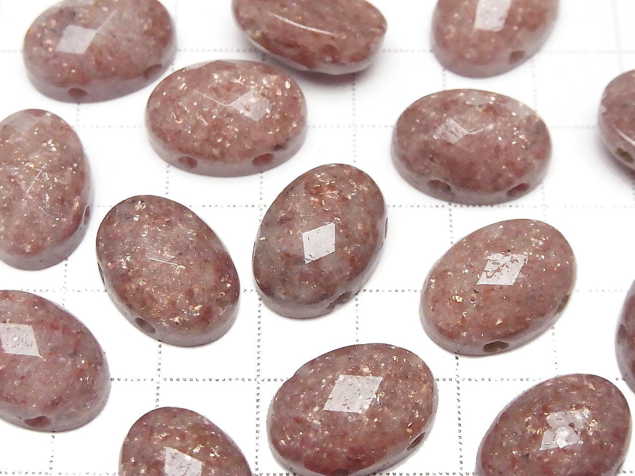 Muscovite [two holes] Faceted Cabochon [14 x 10] [18 x 13] 2 pcs $2.79