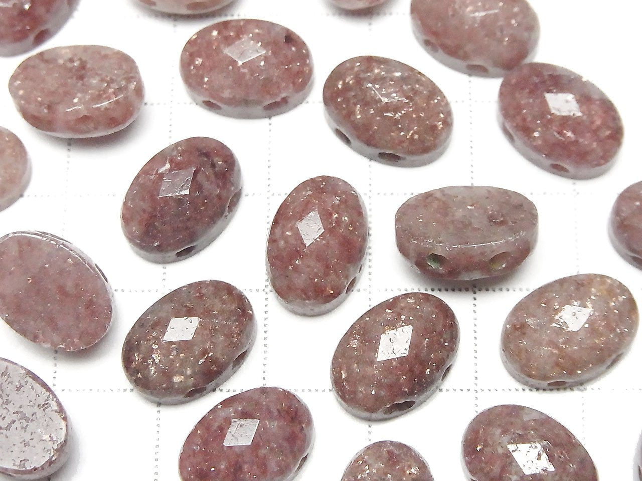 Muskovit [zwei Löcher] Facettierter Cabochon [14 x 10] [18 x 13] 2 Stück 2,79 $