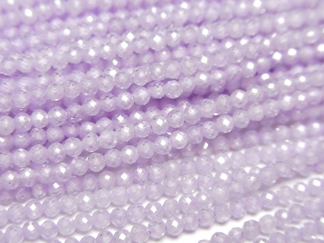 High Quality! Cubic Zirconia AAA Faceted Round 2mm [Lilac] 1strand beads (aprx.14inch/35cm)