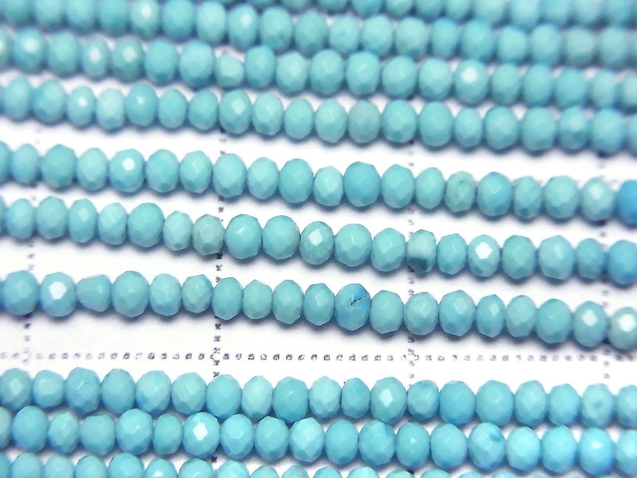 High Quality! Magnesite Turquoise Faceted Button Rondelle 2.5x2.5x1.5mm [Light Blue] 1strand beads (aprx.15inch/37cm)
