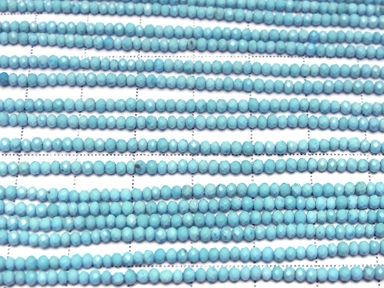 High Quality! Magnesite Turquoise Faceted Button Rondelle 2.5x2.5x1.5mm [Light Blue] 1strand beads (aprx.15inch/37cm)