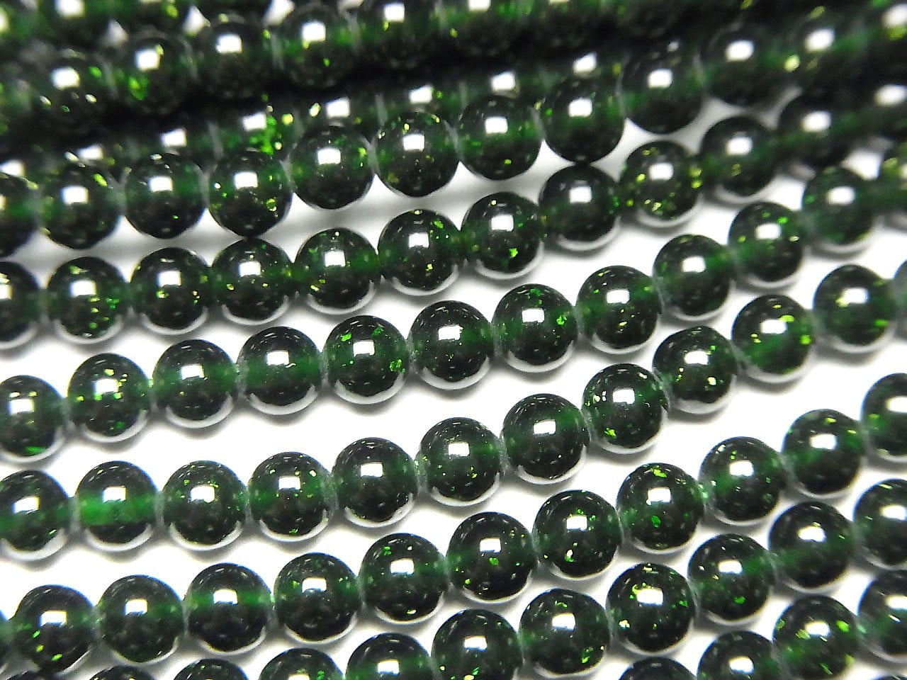 Perles rondes en pierre d'or verte 3 mm (environ 38 cm)